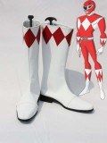 Red & White Zyuranger Power Ranger Superhero Boots